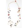 Necklace with gemstones white+grey