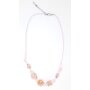 Necklace with gemstones and pink glass pearls