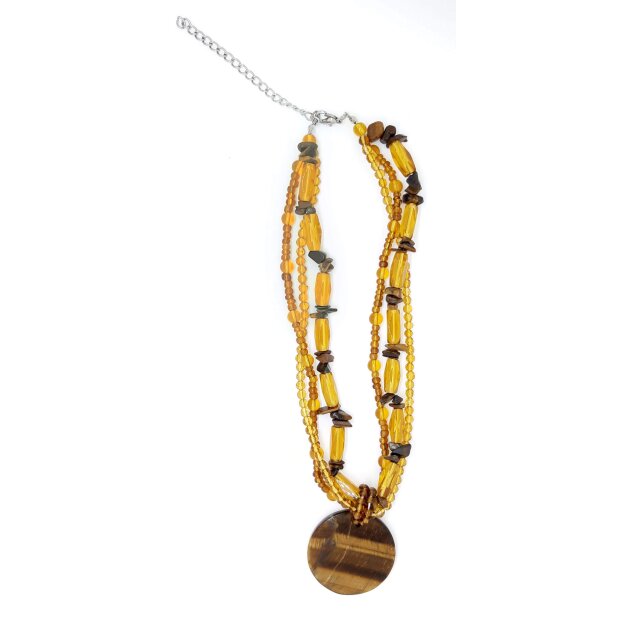 Necklace with tiger eye pendant
