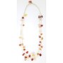 Necklace with gemstones white+red