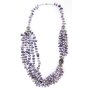 Necklace with gemstone and silver pearls purple