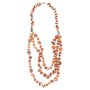 Necklace with orange gemstones and silver pearls