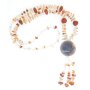 Ypsilon necklace with gemstones and glass pearls purple