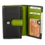 Tillberg ladies wallet wallet made from real nappa leather 9,5x15x3,5 cm black+applegreen