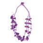 Multi row necklace with gemstones purple
