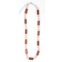 Necklace with artificial pearls glittering brown+pink