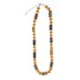 Necklace with artificial pearls brown