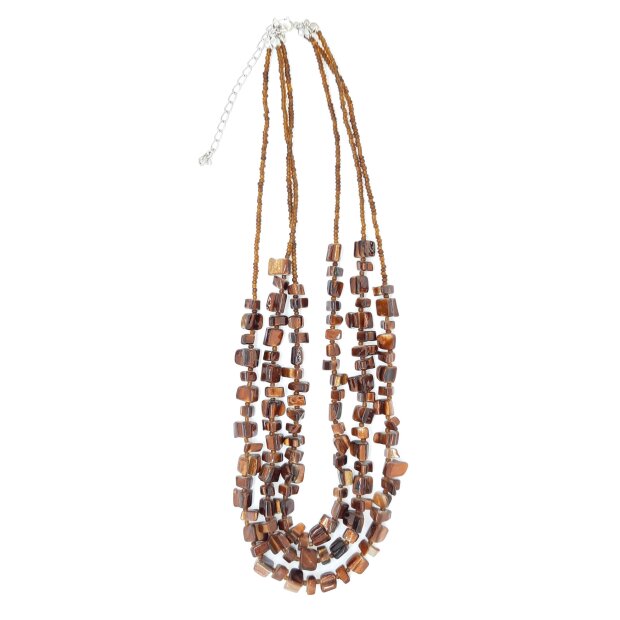 Necklace with gemstones brown