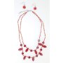 Set necklace + earrings red