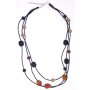 Long necklace with glass stones brown