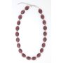 Necklace with faceted glass stones purple