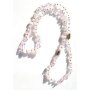 Long necklace with cubes, gemstones and glass pearls pink