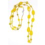 Necklace with gemstones and artificial pearls wraping necklace multiple necklace yellow