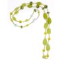 Necklace with gemstones and artificial pearls wraping necklace multiple necklace green