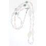 Necklace with gemstones and artificial pearls wraping necklace multiple necklace white