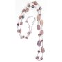 Necklace with gemstones and artificial pearls wraping necklace multiple necklace purple