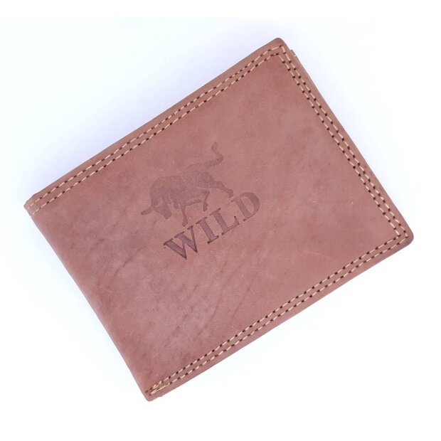 Wild Real Leder!!! mens wallet made from real leather reddish brown