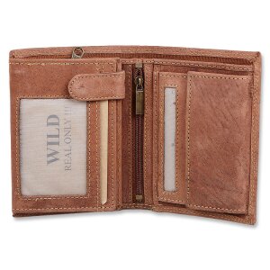 Real leather wallet, compact, high quality, robust reddish brown
