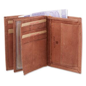 Wild Real Leather !!! Wallet made from real leather 12x10x2.5 cm reddish brown