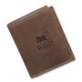 Wild Real Leather !!! wallet made of real leather 12 cm x 10 cm x 2 cm dark brown