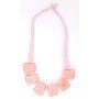 Short necklace with pendants and wrapped with threads statement necklace pink