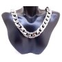 Curb necklace 55 cm long 1,2 cm wide silver