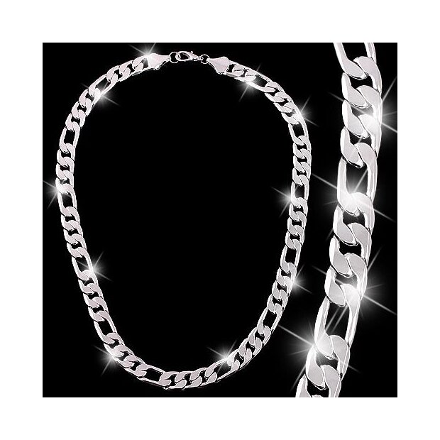 Curb necklace mens necklace 1,2 cm wide silver 60 cm