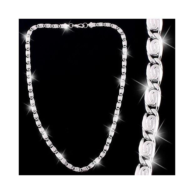 Curb necklace mens necklace 60 cm long 0,7 cm wide silver