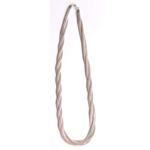 Plait necklace braided necklace 60 cm long 1 cm wide silver