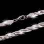 Double curb necklace mens necklace 45 cm long 0,7 cm wide silver