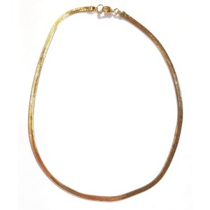 Snake necklace 45 cm long 0,4 cm wide shiny gold