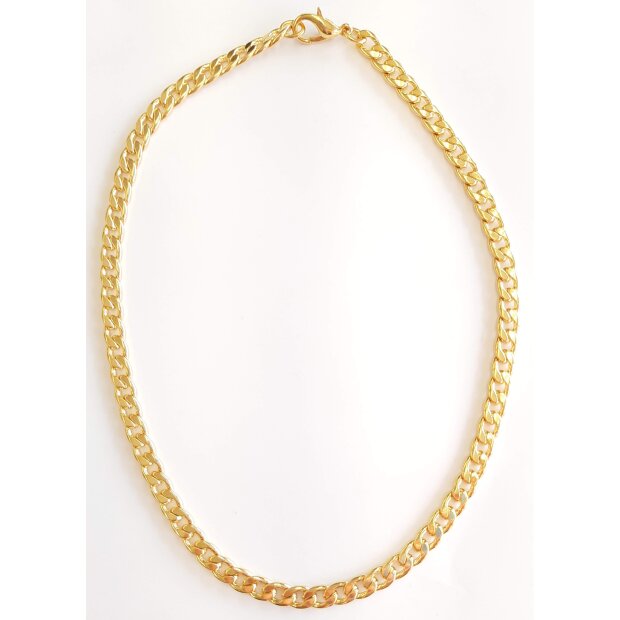 Curb necklace mens necklace 40 cm long 0,6 cm wide shiny gold