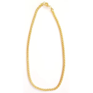 Double curb necklace 45 cm long 0,5 cm wide shiny gold