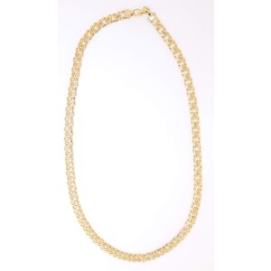 Double curb necklace 60 cm long 0,8 cm wide shiny gold