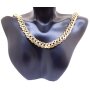 Double curb necklace 60 cm long 0,8 cm wide shiny gold