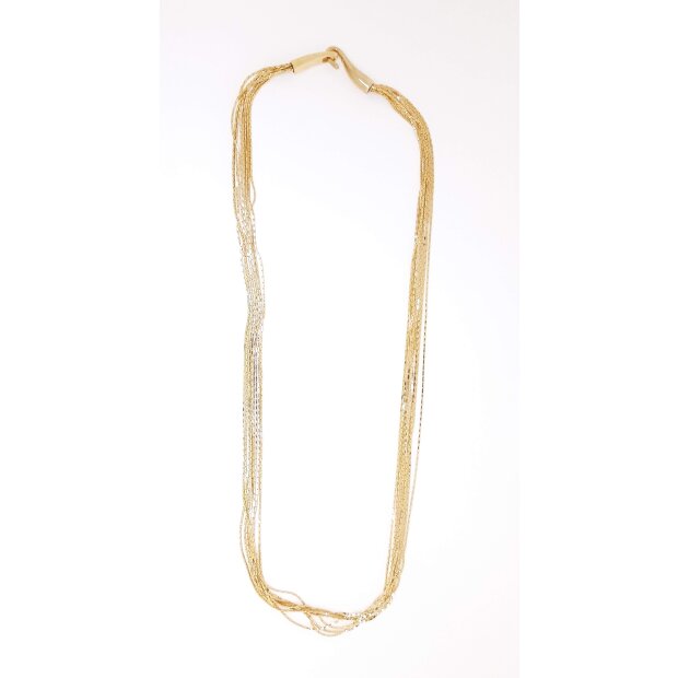 Multirow delicate necklace gold
