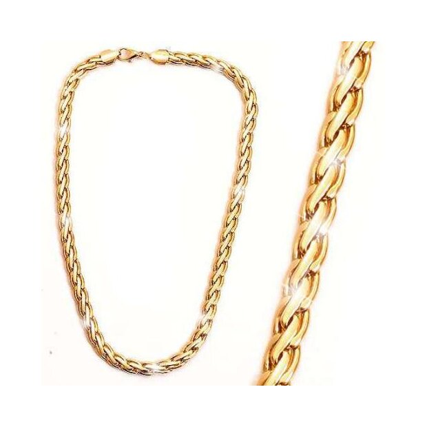 Golden plait necklace mens necklace 0,8 cm wide 45 cm