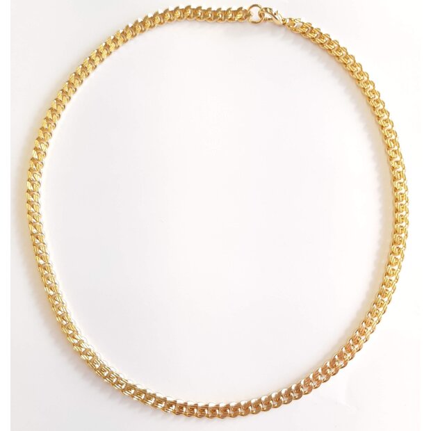 Curb necklace mens necklace 45 cm long 0,5 cm wide shiny gold