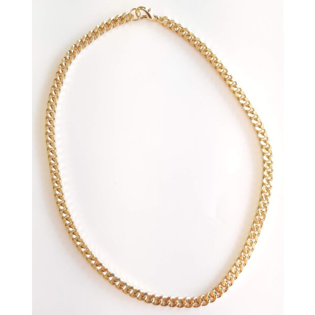 Curb necklace mens necklace 45 cm long 0,6 cm wide shiny gold