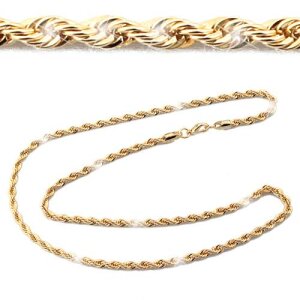 Cord necklace 45 cm long 0,6 cm wide shiny gold