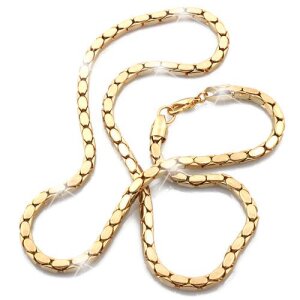 Necklace 45 cm long 0,4 cm wide shiny gold