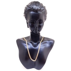 Plait necklace 45 cm long 0,4 cm wide matt gold