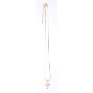 Necklace with cross pendant with crystal stones gold