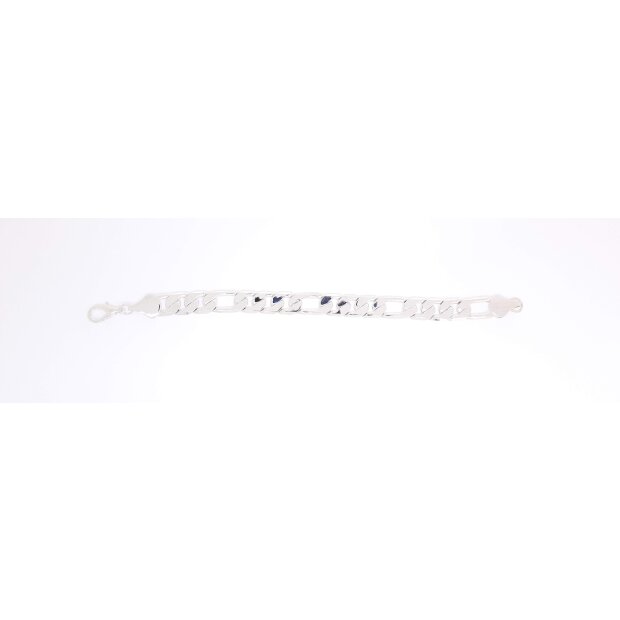 Figaropanzerarmband Herrenarmband 22 cm lang 1,2 cm breit silber