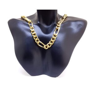 Figaro curb necklace mens necklace 45 cm long 0,6 cm wide shiny gold