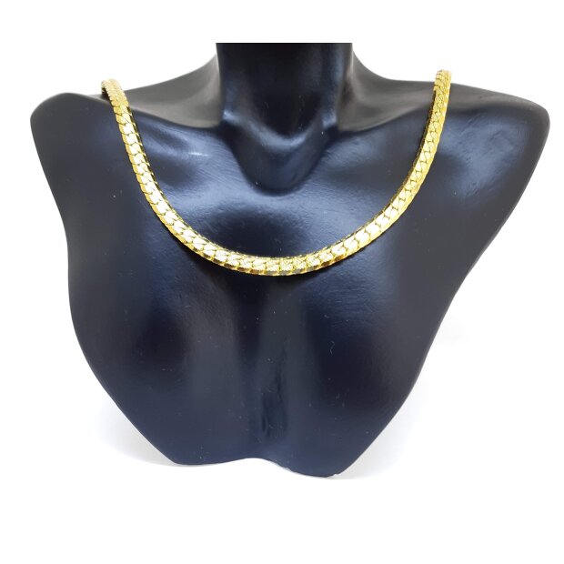 Curb necklace mens necklace 45 cm long 0,4 cm wide shiny gold
