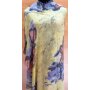 Summer scarf shawl with fringes 180 cm x 90 cm yellow