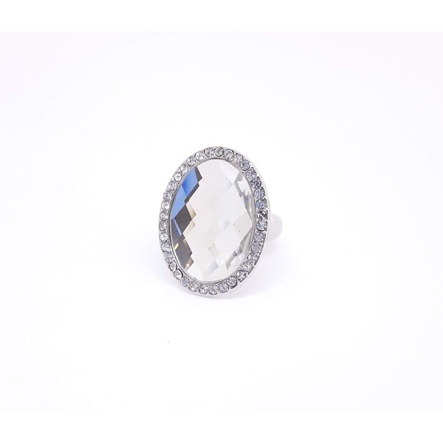 Elastic ring with rhinestone crystal