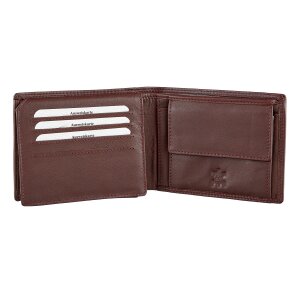 Wallet made from real leather, full leather, reddish brown