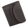 Mini leather wallet made of real leather dark brown